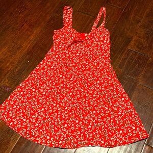 Floral Red Dress
